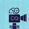 Icon representing a film camera and editing timeline